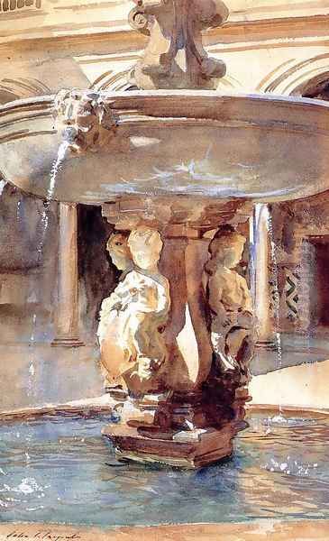 Spanish Fountain Oil Painting by John Singer Sargent