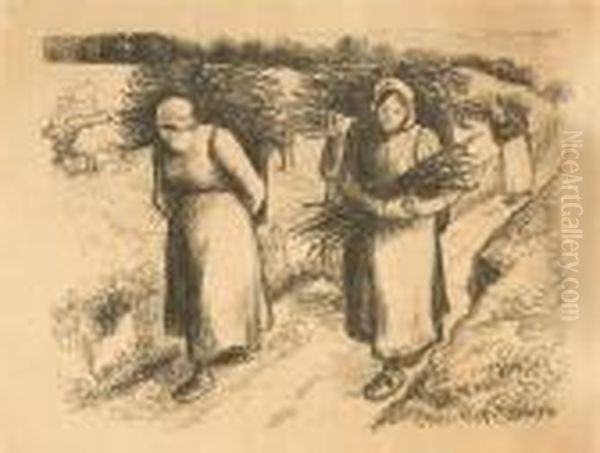 Porteuses De Fagots Oil Painting by Camille Pissarro