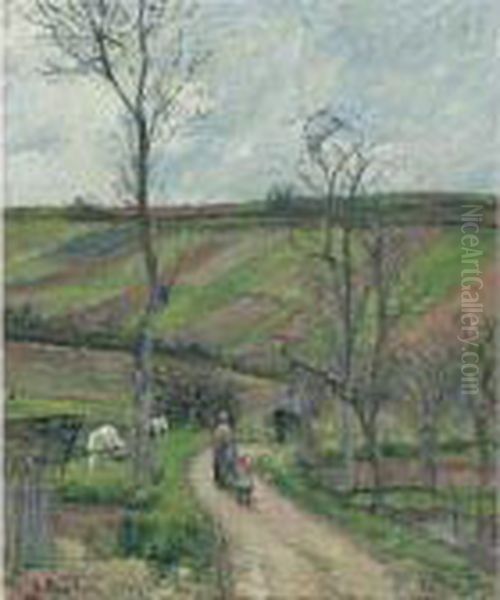 Le Fond-de-l'hermitage, Pontoise Oil Painting by Camille Pissarro