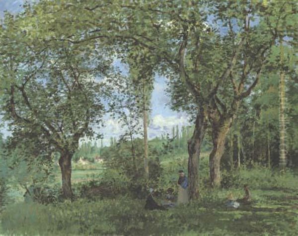 Le Repos Sous Les Arbres Oil Painting by Camille Pissarro