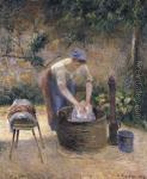 La Laveuse (la Lessive) Oil Painting by Camille Pissarro