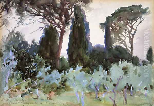 Landscape Near Florence Oil Painting by John Singer Sargent