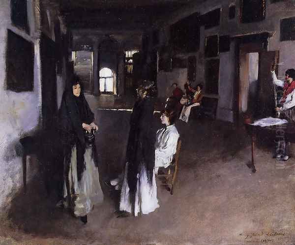 A Venetian Interior Oil Painting by John Singer Sargent