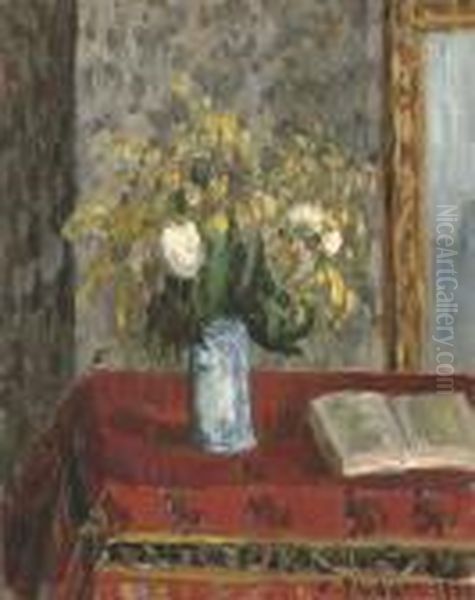 Vase De Fleurs, Tulipes Et Genets by Camille Pissarro