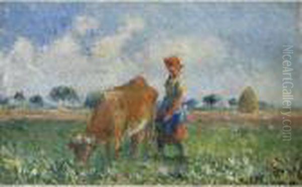 La Vachere Oil Painting by Camille Pissarro