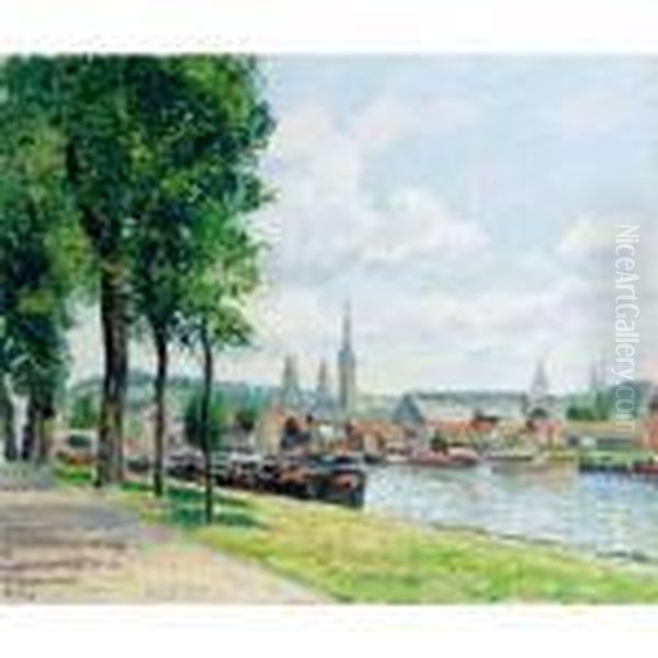 Le Cours-la-reine, La Cathedrale Notre-dame, Rouen Oil Painting by Camille Pissarro