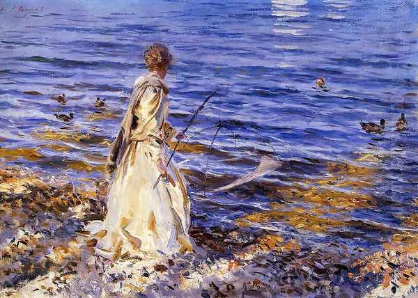 Girl Fishing Oil Painting by John Singer Sargent