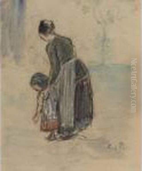 Paysanne Et Enfant Oil Painting by Camille Pissarro