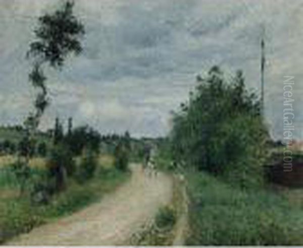 La Route D'auvers, Pontoise Oil Painting by Camille Pissarro