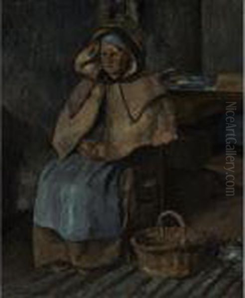 La Mere Gaspard Oil Painting by Camille Pissarro