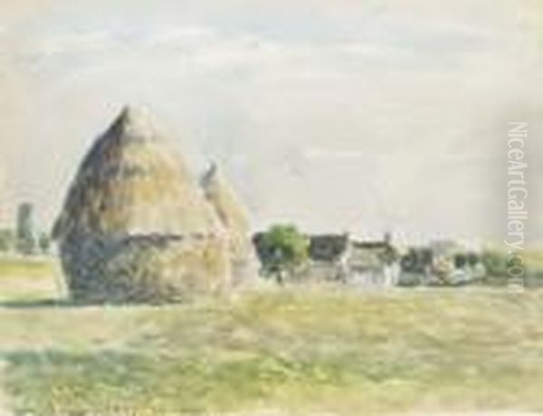 La Meule De Foin, Soir Eragny Oil Painting by Camille Pissarro