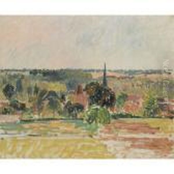 Vue D'eragny Oil Painting by Camille Pissarro