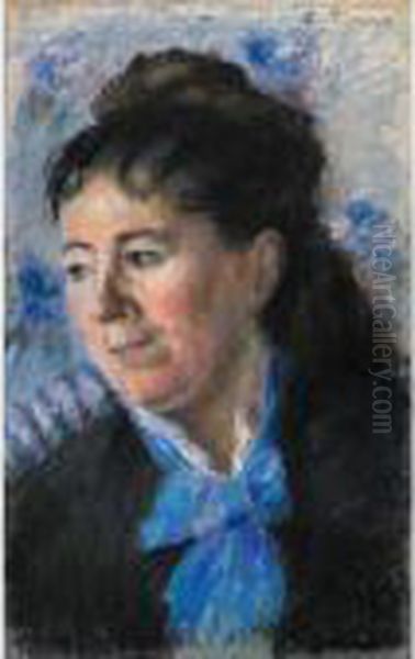 Portrait De Felicie Vellay Estruc Oil Painting by Camille Pissarro