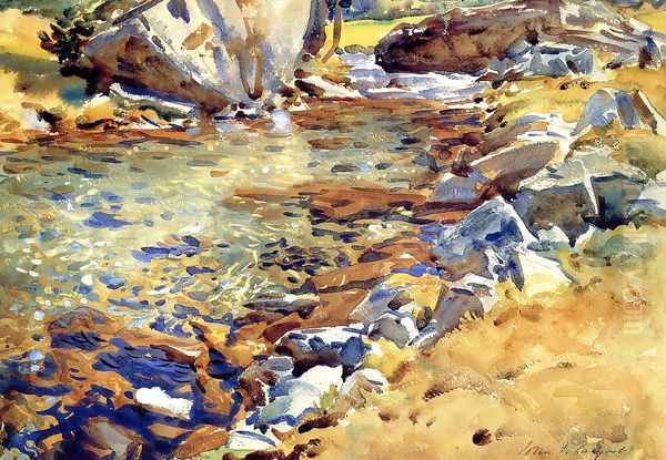 Brook among Rocks Oil Painting by John Singer Sargent