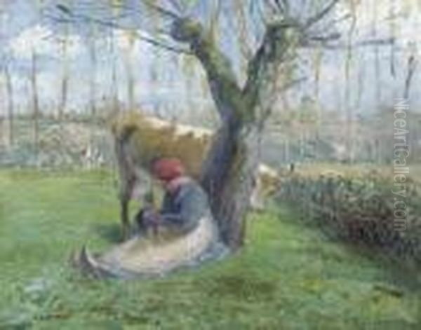 La Gardeuse De Vache Oil Painting by Camille Pissarro