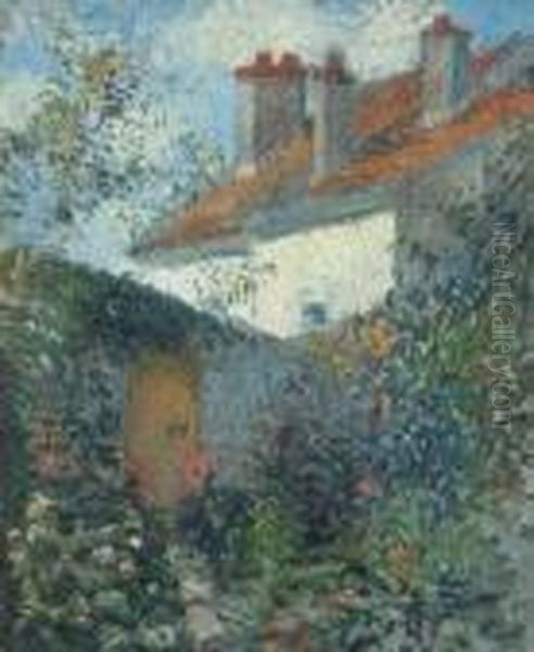 Etude A Pontoise Oil Painting by Camille Pissarro