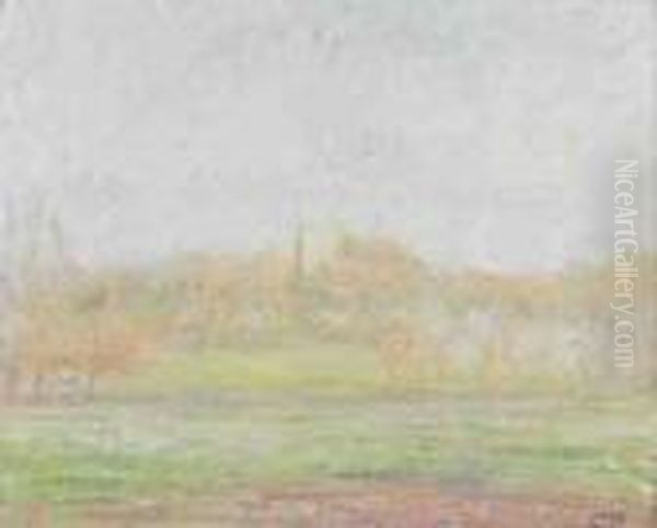 Brouillard A Eragny Oil Painting by Camille Pissarro