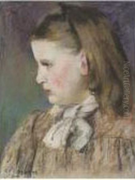 Portrait D'eugenie Estruc Oil Painting by Camille Pissarro