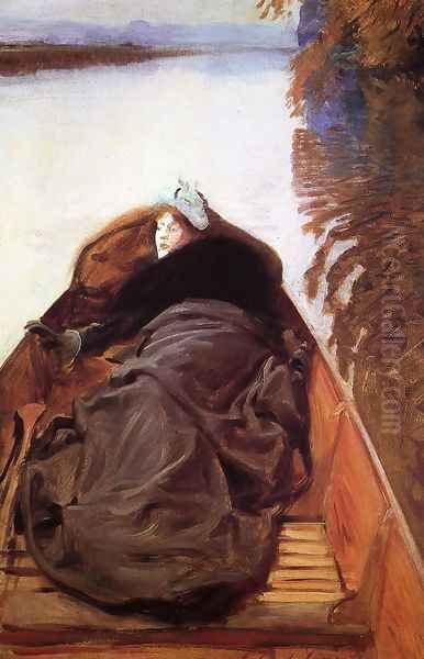 Autumn on the River (or Miss Violet Sargent) Oil Painting by John Singer Sargent