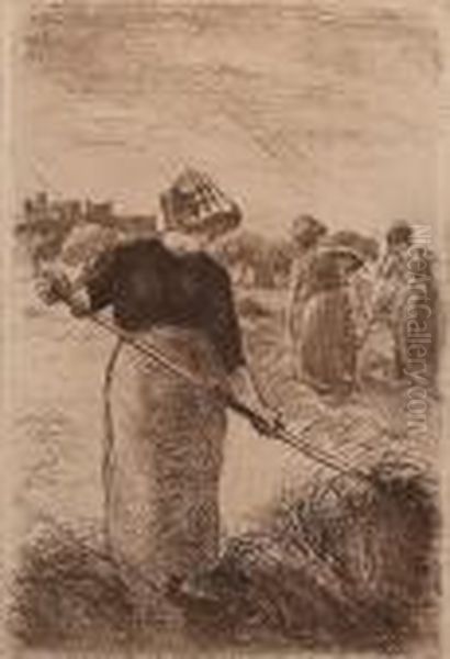 Faneuses (melot P94) Oil Painting by Camille Pissarro