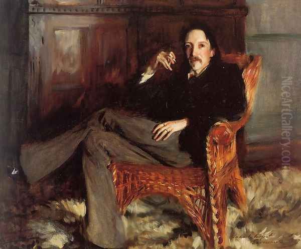 Robert Louis Stevenson Oil Painting by John Singer Sargent