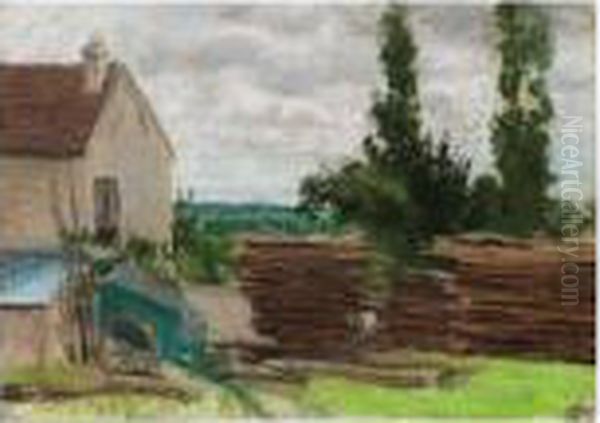 Louveciennes, Vue Sur Le Mont Valerien Oil Painting by Camille Pissarro