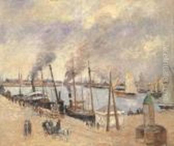 Le Port Du Havre Oil Painting by Camille Pissarro