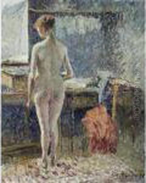 Femme Nue Vue De Dos Oil Painting by Camille Pissarro