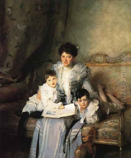 Mrs. Arthur Knowles and her Two Sons Oil Painting by John Singer Sargent