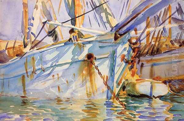 In a Levantine Port Oil Painting by John Singer Sargent