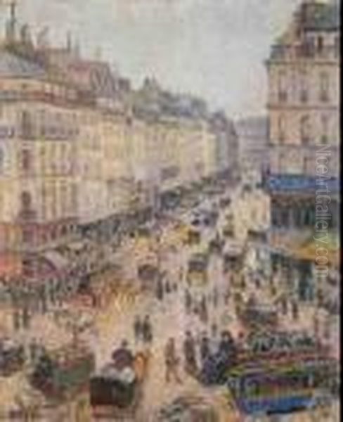 Rue Saint-lazare Oil Painting by Camille Pissarro