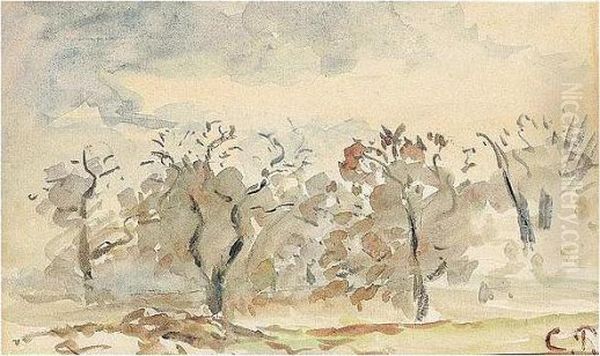 Arbres Dans La Campagne Oil Painting by Camille Pissarro