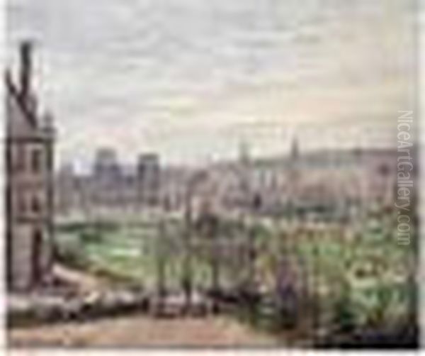 Le Carrousel, Temps Gris Oil Painting by Camille Pissarro