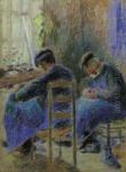 Les Cordonniers Oil Painting by Camille Pissarro