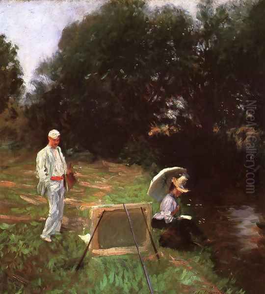 Dennis Miller Bunker Painting at Calcot Oil Painting by John Singer Sargent