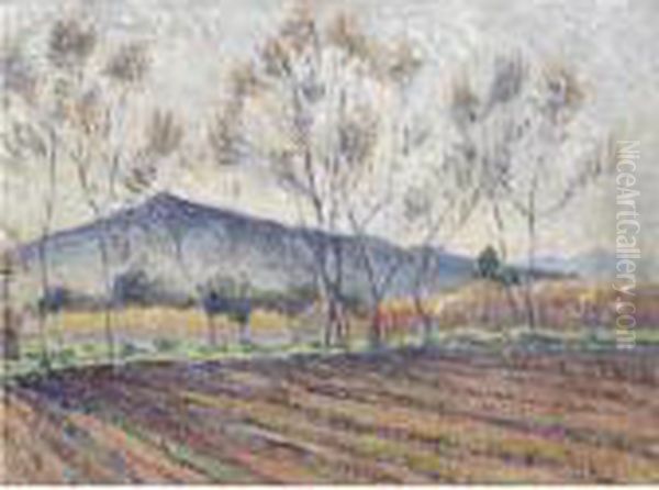 A Stormy Day (or A Farm, Le Lavandou) Oil Painting by Lucien Pissarro