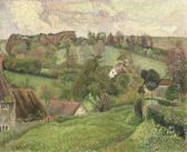 Stephen Close, Milton, Temps Gris Oil Painting by Lucien Pissarro