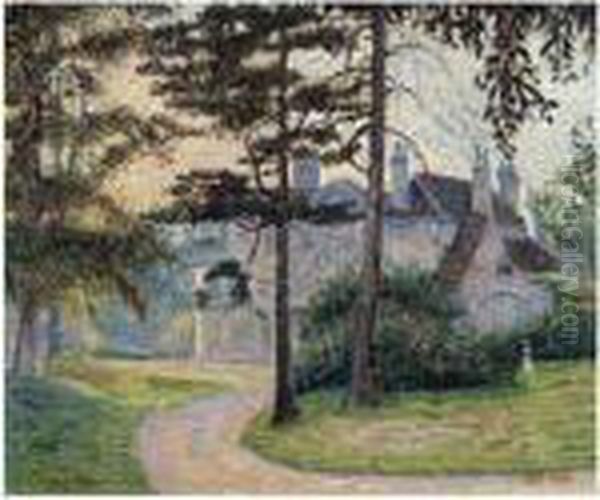 An Essex Hall Oil Painting by Lucien Pissarro