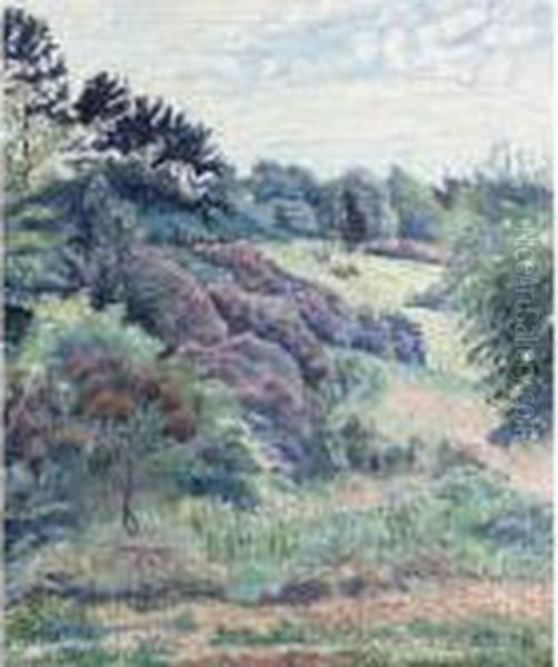 Rhododendrons, Hawkchurch Oil Painting by Lucien Pissarro