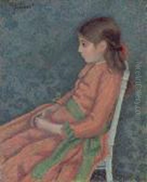 Portrait De Jeanne Oil Painting by Lucien Pissarro