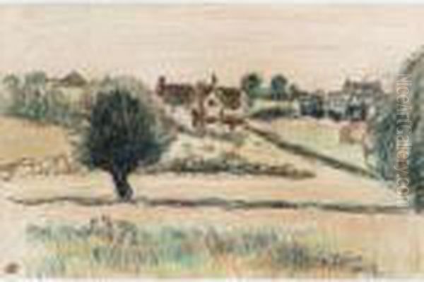 A House On Duton Hill Oil Painting by Lucien Pissarro