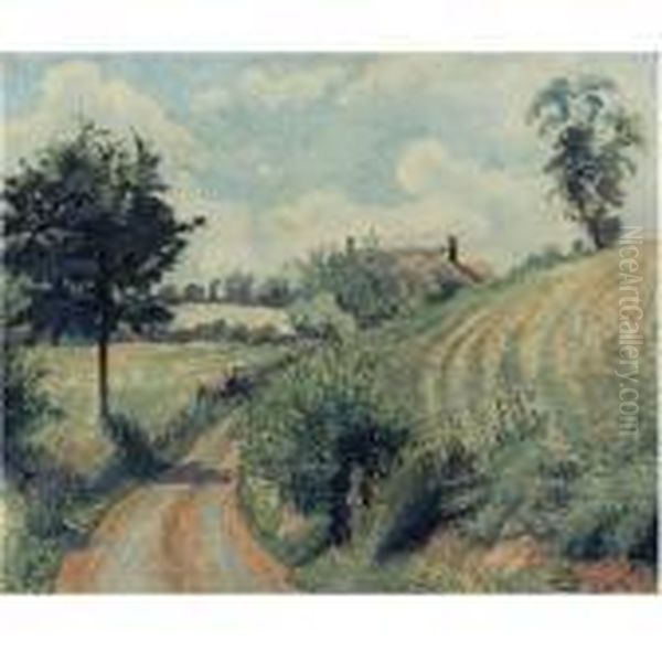 Perry Lane, Langham Oil Painting by Lucien Pissarro