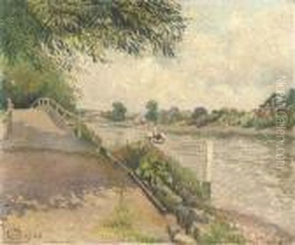 Mortlake Oil Painting by Lucien Pissarro