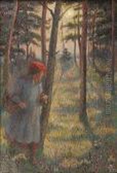 Le Petit Chaperon Rouge Oil Painting by Lucien Pissarro