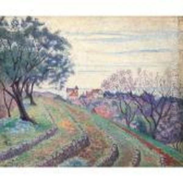 Terraces, Bandol Oil Painting by Lucien Pissarro