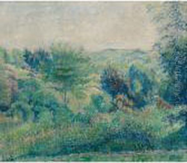 The Warren, Hawkchurch Oil Painting by Lucien Pissarro