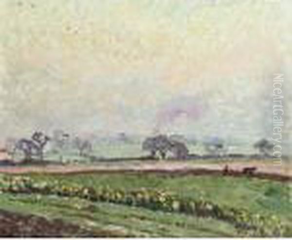 A Sketch At Acton Oil Painting by Lucien Pissarro