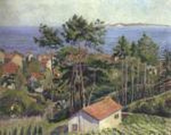 Lavandou Avec Mer Bleue Oil Painting by Lucien Pissarro