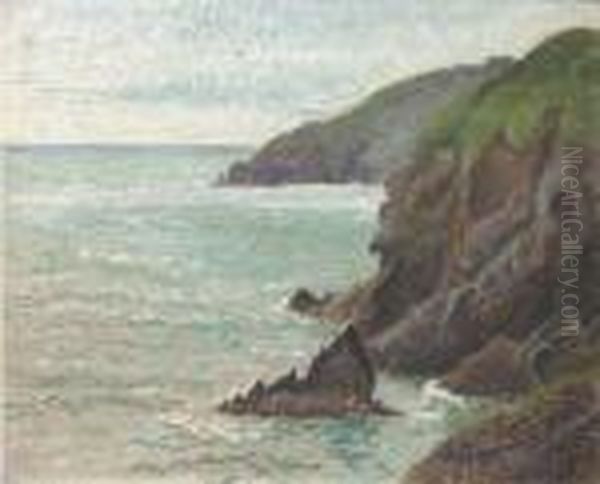 Compas Rocks, Dartmouth Oil Painting by Lucien Pissarro