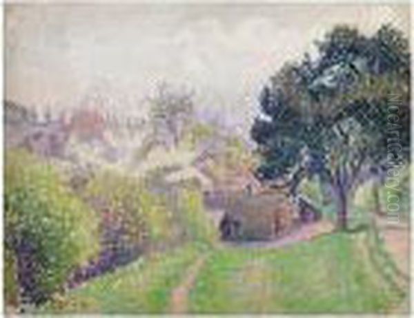 Lower Meridon, Coldharbour (spring) Oil Painting by Lucien Pissarro